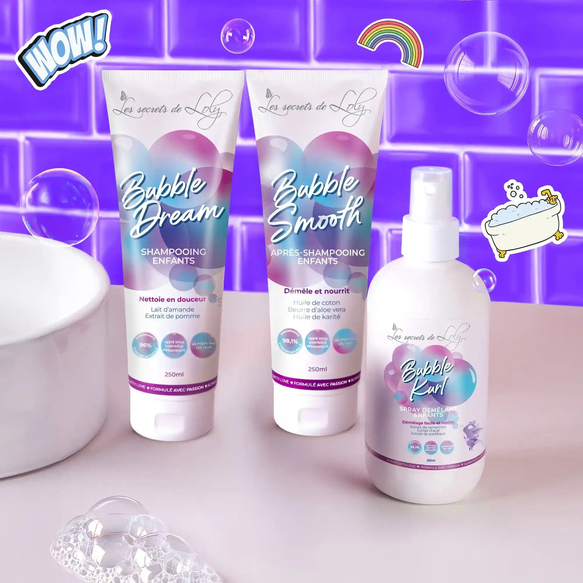 Les Essentiels Anti-Noeuds -  Shampooing, après-shampooing et spray démêlant pour les enfants